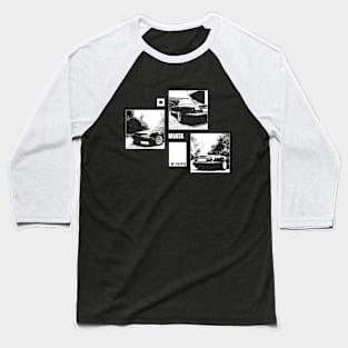 Mazda Miata MX-5 Black 'N White Archive (BLACK VERSION) Baseball T-Shirt